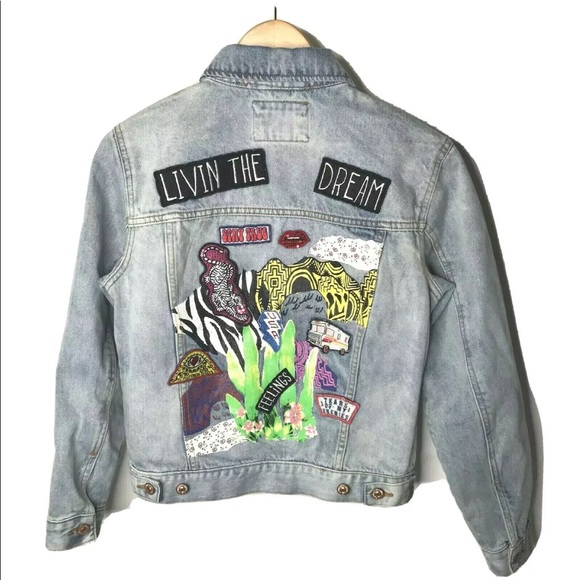 denim jacket with graphic